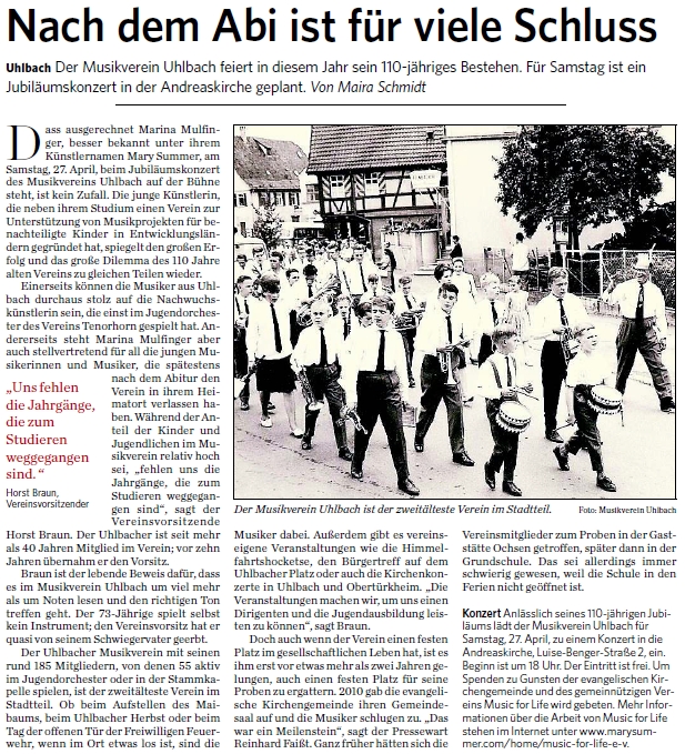 Artikel aus Stuttgarter Zeitung vom 26.04.13